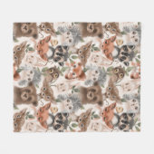 Kute Baby Animals Fleece Deken (Voorkant (Horizontaal))