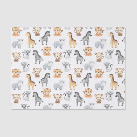 Kute Baby Animals Tissuepapier (Voorkant)