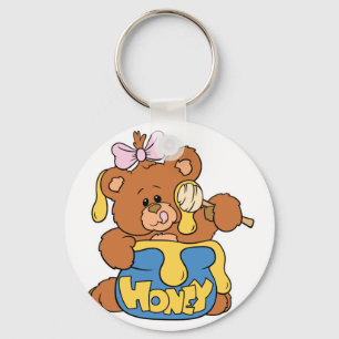 Kute Baby Beer en Honing Sleutelhanger
