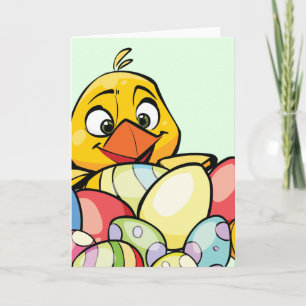 Kute Baby Chick en Paaseieren Feestdagen Kaart