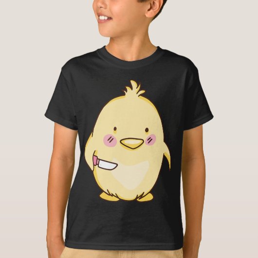 Kute baby chick met mes t-shirt (Voorkant)