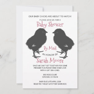Kute Baby Chicken Twins Baby shower by Mail Kaart