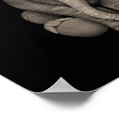 Kute Baby Elephant met leesbril Black Poster (Hoek)