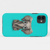 Kute Baby Elephant met leesbril Blue Case-Mate iPhone Case (Achterkant (horizontaal))