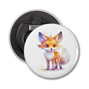 Kute Baby Fox Button Bottle Opener