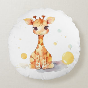 Kute Baby Giraffe Round Pillow Rond Kussen