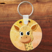 Kute Baby Giraffe tekening Sleutelhanger (Achterkant)