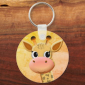 Kute Baby Giraffe tekening Sleutelhanger (Voorkant)