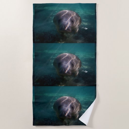 Kute baby manatee strandhanddoek strandlaken (Voorkant)