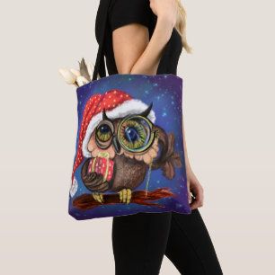 Kute Baby owl in kerstPet en cadeau - Cartoon Draagtas