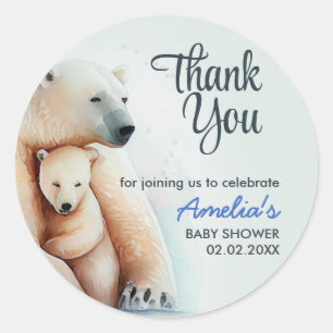 Kute Baby polaire Beer met moeder Baby shower Cl Ronde Sticker