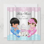 Kute Baby shower Gender onthulling koppels Kaart (Voorkant)