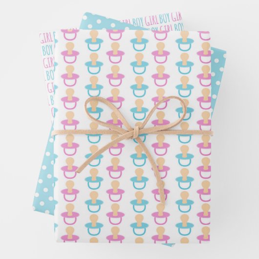 Kute Baby shower/Gender onthulling van papierreep  Inpakpapier Vel (In situ)