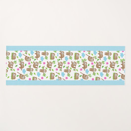 Kute Baby-sleuven met blauwe witte pooldots Yogamat (Voorkant (horizontaal))