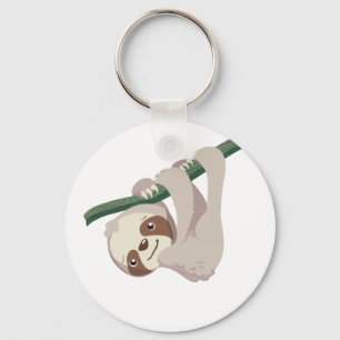 Kute Baby Slote op een Tak Sleutelhanger