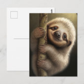 Kute Baby Sloth Smiling Wildlife Natuur Dier Briefkaart (Voorkant / Achterkant)