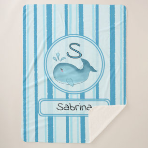 Kute baby walvis personalize sherpa deken