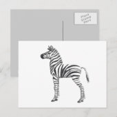 Kute Baby Zebra tekening Briefkaart (Voorkant / Achterkant)