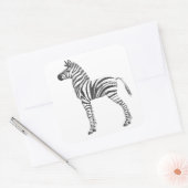 Kute Baby Zebra tekening Vierkante Sticker (Envelop)