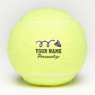 Kute badminton player sport logo aangepast naam tennisballen