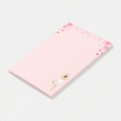 Kute ballet Dancer & Flowers op lichtroze Post-it® Notes (Schuin)