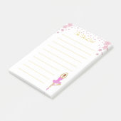 Kute balletdanser in roze en bloemen om een lijst  post-it® notes (Schuin)