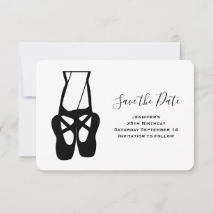 Kute balletdanserleggen en slippers save the date