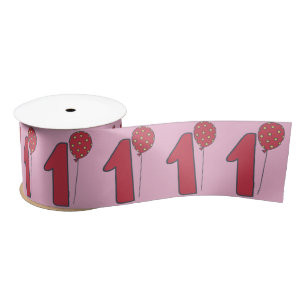 Kute ballonnen - Roze en Rode Kinderen, eerste ver Lint