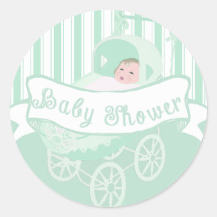 Kute  banner Baby Boy Shower Sticker