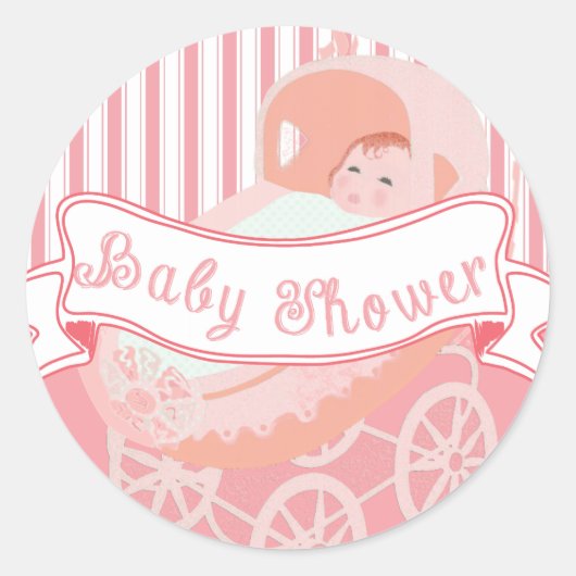Kute banner Baby Girl Shower Sticker (Voorkant)