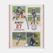 Kute Baseball Fan Personalized Sports Fleece Deken (Voorkant)