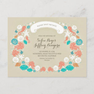 Kute Beach Wedding Save the Date Briefkaarten