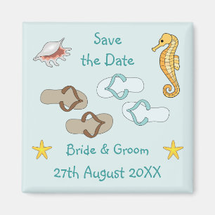 Kute Beach Wedding Save the Date Magnet Magneet