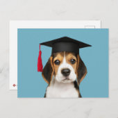 Kute beagle puppy in een afgestudeerde dop briefkaart (Voorkant / Achterkant)