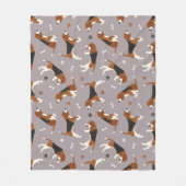 Kute beagles Paws and Botten Grey Fleece Deken (Voorkant)