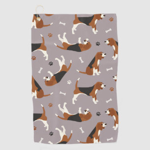 Kute beagles Paws and Botten Grey Golfhanddoek