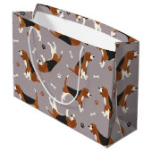 Kute beagles Paws and Botten Grey Groot Cadeauzakje (Achterkant Gekanteld)