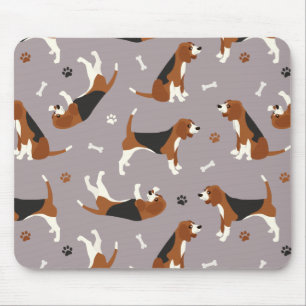Kute beagles Paws and Botten Grey Muismat
