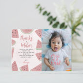 Kute Bedankt op de Melon Waterverf Watermelon Birt (Staand voorkant)