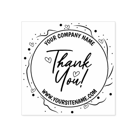 Kute bedankt voor uw bedrijf rubberstempel (Afrduk)