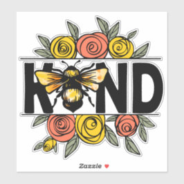 Kute bee is een soort Oranje gele bloemen Sticker