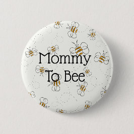 Kute bee patroonmammie om Baby shower Button te wo