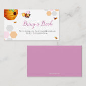 Kute bee Roze brengt een Baby shower uit het boek Informatiekaartje (Voorkant / Achterkant)