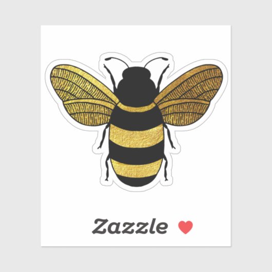 KUTE BEE SHINY YELLOW GOLD BLACK BUMBLEBEE CONTOUR STICKER (Vel)