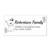 Kute Beer en wijnstokken Return Address Rubberstempel (Afrduk)