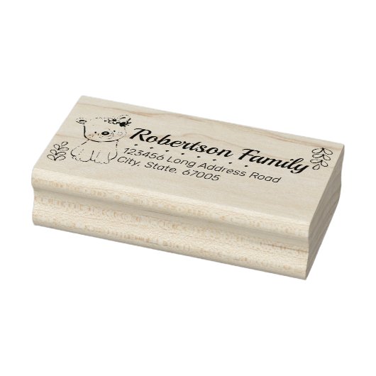 Kute Beer en wijnstokken Return Address Rubberstempel (Stempel)