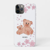 Kute Beren en roze bloemen Case-Mate iPhone Case (Achterkant)
