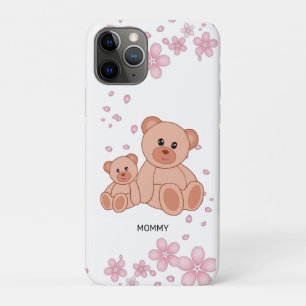 Kute Beren en roze bloemen iPhone 11 Pro Hoesje