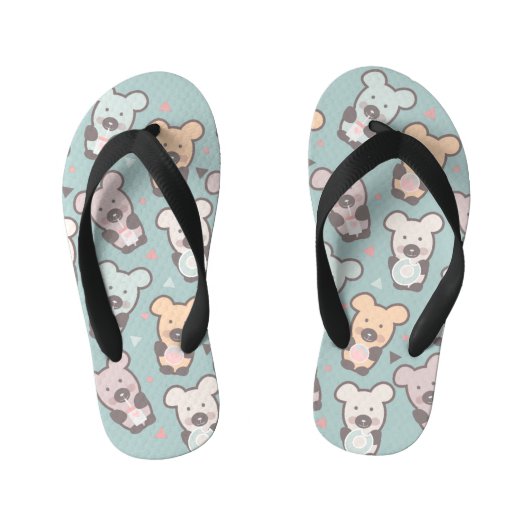 Kute Beren Sweets Snacks Confetti Kinder Teenslippers (Voetbed)
