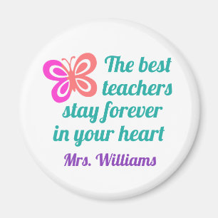 Kute Best Teacher Appreciing Butterfly Quote Magneet